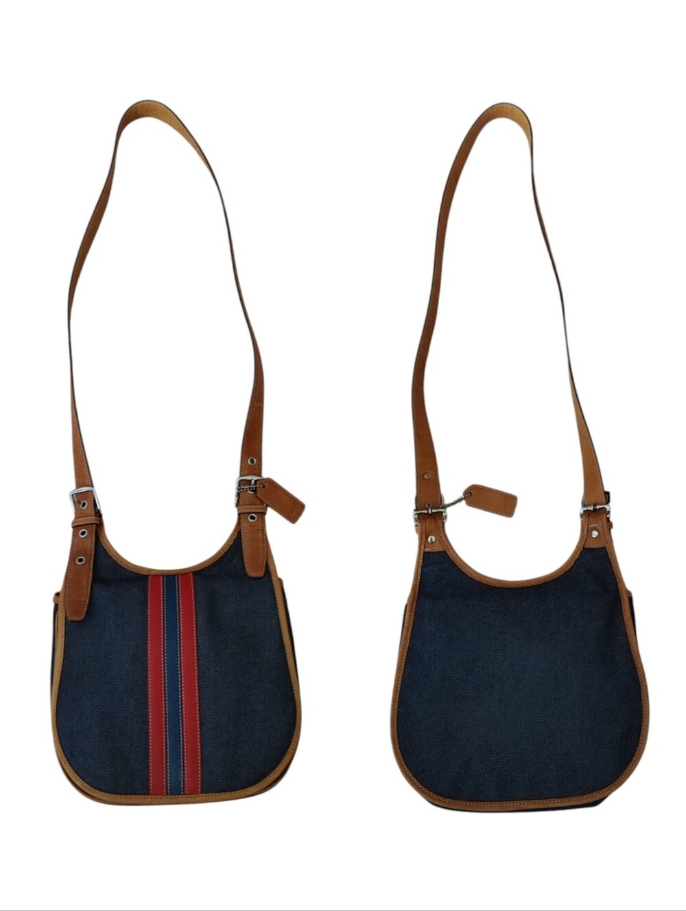 Coach Signature Denim Leather Crossbody Bag - Picture 15 of 16